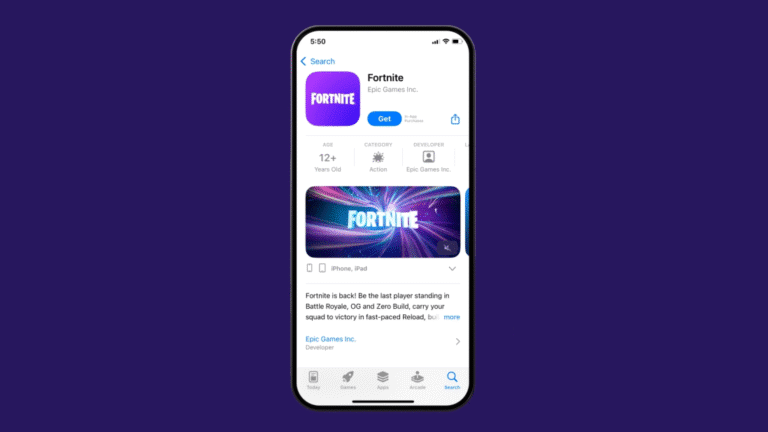 Fortnite is back on the US App Store